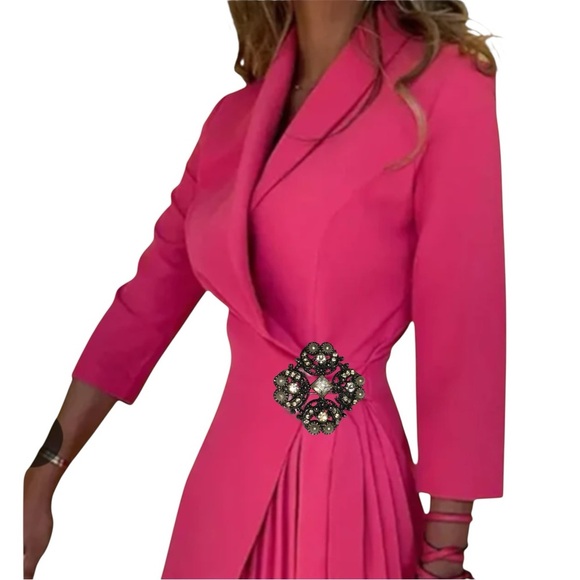 Vintage Silver Tone Maltese Cross Pendant Pin Brooch 1950 one owner authentic - Picture 6 of 16